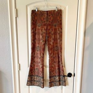 Kobi Halperin Bohemian Print Flare Pants, size 8-10